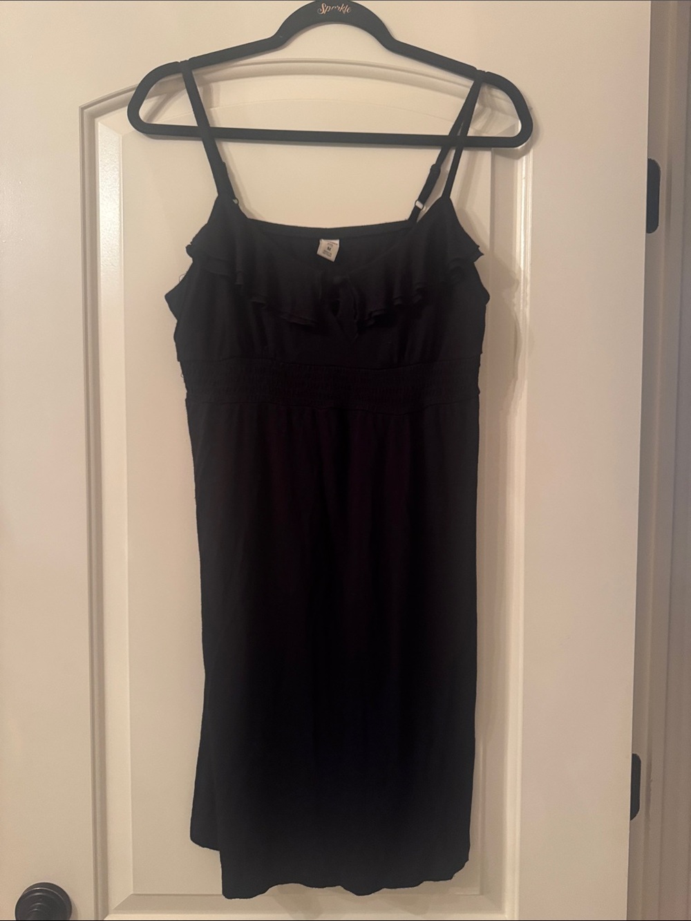 Old Navy Black Ruffle-Trim Spaghetti Strap super soft Dress